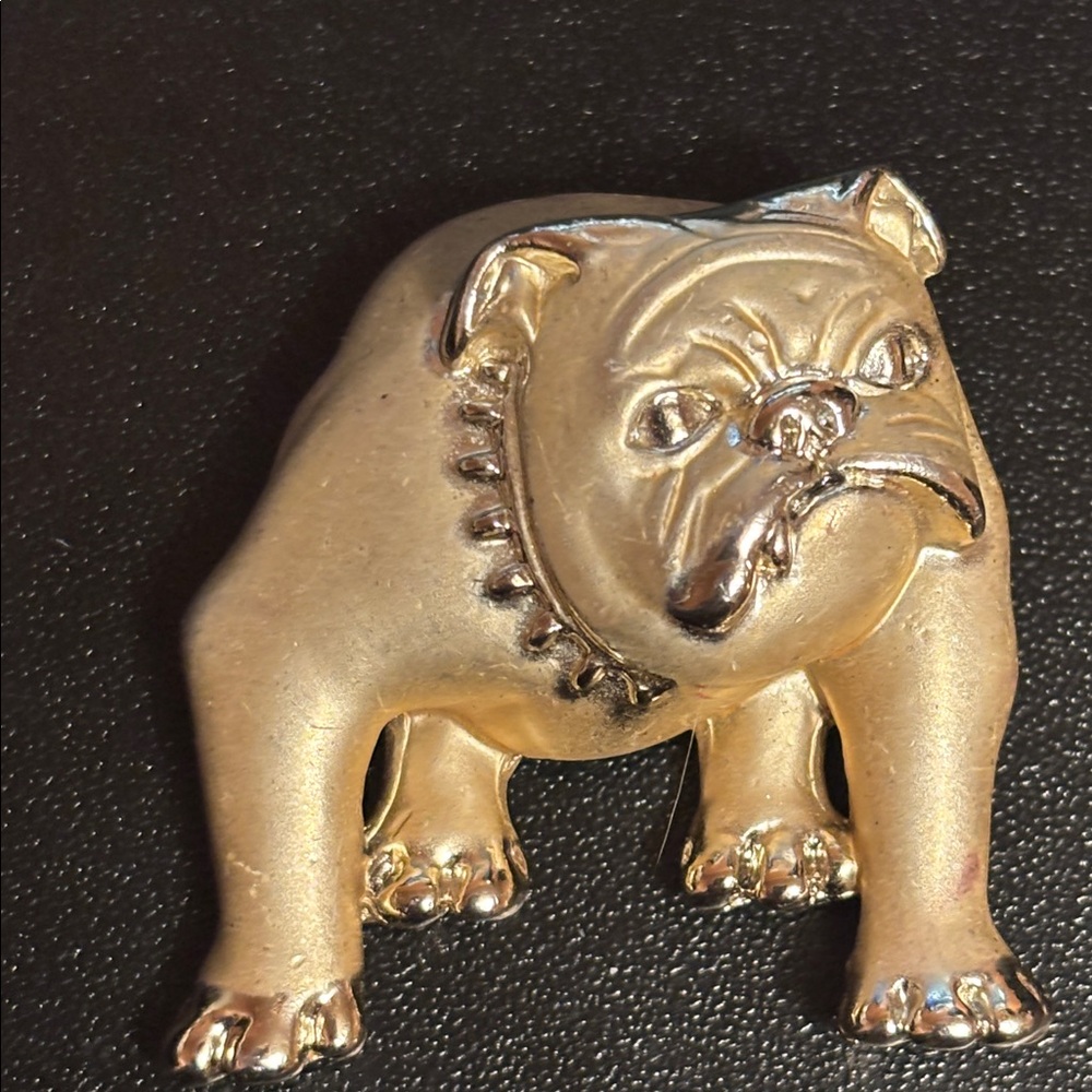 Gold Bulldog Brooch - Women's Jewelry